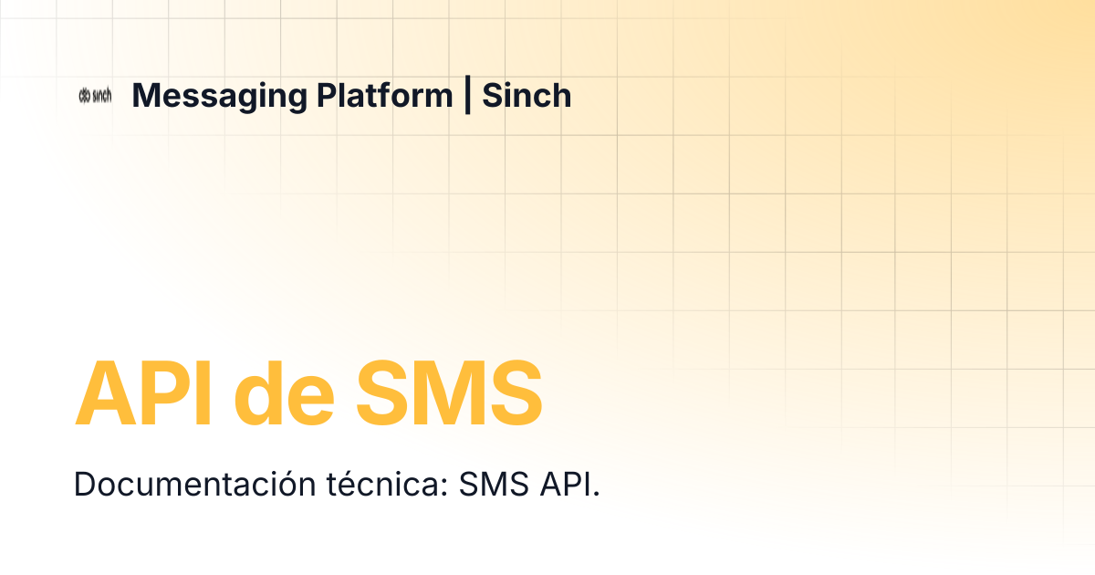 API de SMS | Messaging Platform | Sinch